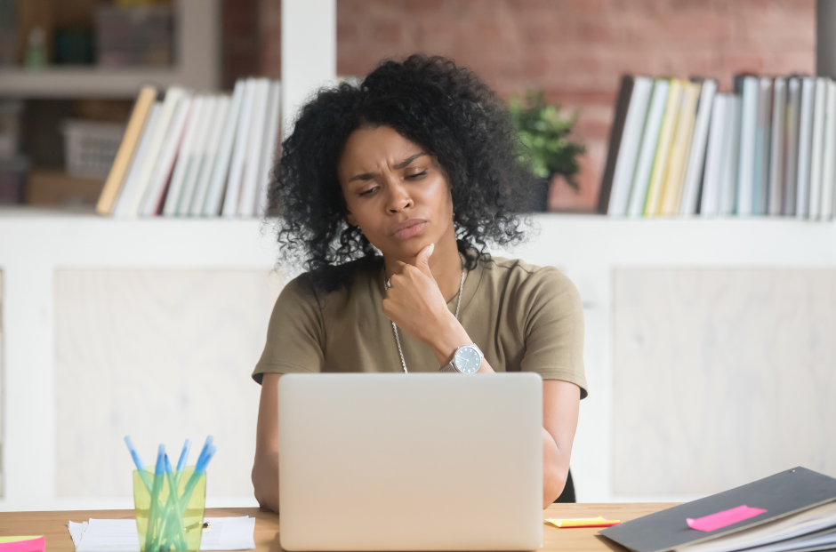 Woman thinking about which edibles to purchase. 